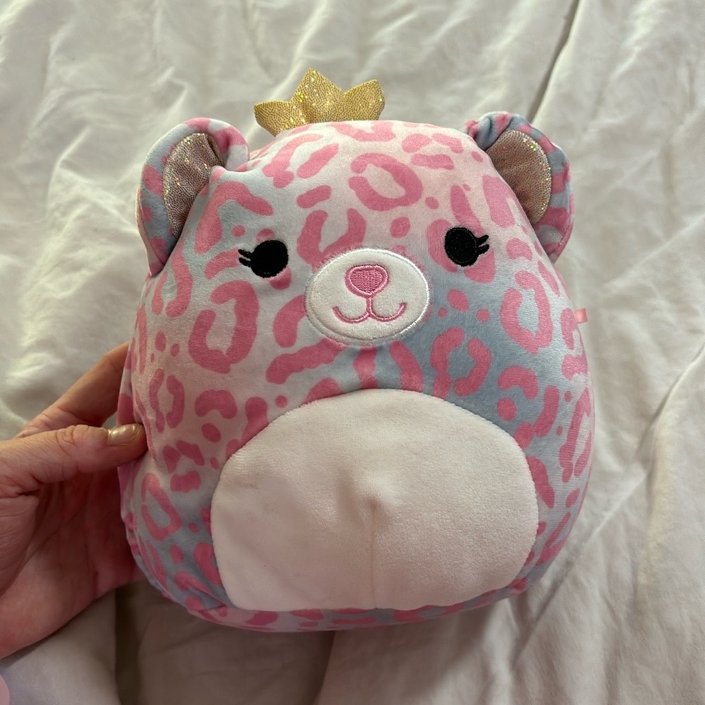 Cute Leopard Squishmallow With Crown